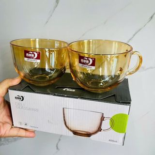 BỘ 2 LY THỦY TINH MÀU HỔ PHÁCH DELI ZB322S L2