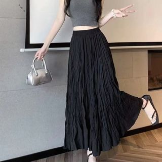 Chân váy dài maxi chất đũi nhăn – item quốc dân siêu hot