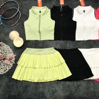 Set váy croptop khoá tập tennis