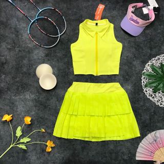 Set váy croptop khoá tập tennis