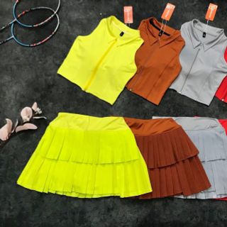 Set váy croptop khoá tập tennis