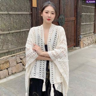 Áo Khoác Ren Nữ Dệt Kim Mùa Hè . Khoác Đi Chơi , Đi Biển , Du Lịch Cực Xinh Luôn Nha Các CE 
2 màu  : Be , Trắng