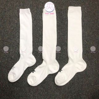 [DƯỚI GỐI] Tất vớ thể thao màu trắng cổ cao nam dài dưới gối