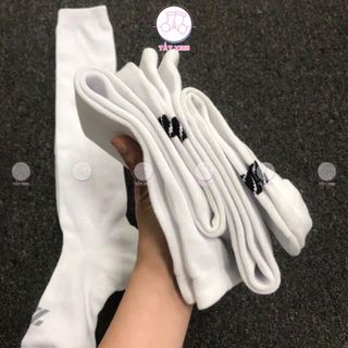 [DƯỚI GỐI] Tất vớ thể thao màu trắng cổ cao nam dài dưới gối