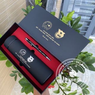 Bộ Quà Tăng Bình Giứ Nhiệt_Bút Ký In Khắc LoGo Theo Yêu Cầu