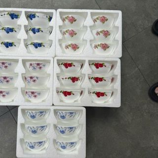 BỘ 10 CHÉN SỨ HỌA TIẾT QUÀ TẶNG FULL BOX