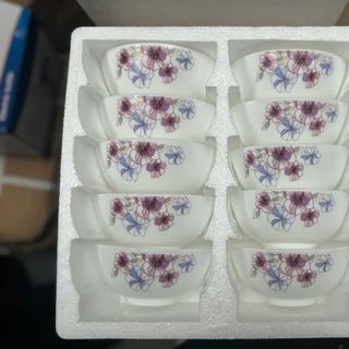 BỘ 10 CHÉN SỨ HỌA TIẾT QUÀ TẶNG FULL BOX
