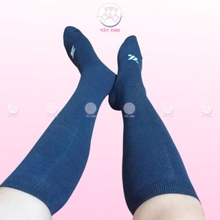 [QUA GỐI] Tất vớ nam dài, tất bóng đá cổ cao qua gối màu trắng đen