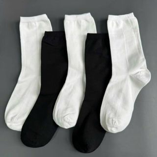 Tất nam nữ cổ lửng màu trắng, đen cotton