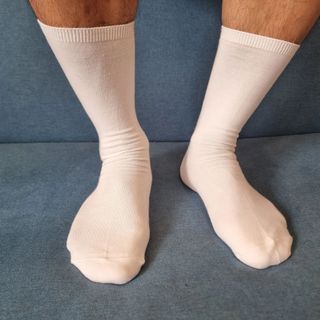 Tất nam nữ cổ lửng màu trắng, đen cotton