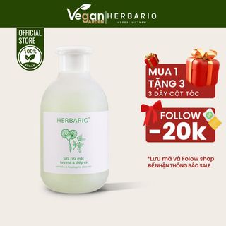 Sữa rửa mặt Rau má & Diếp cá herbario 200ml sạch dầu mụn - Thuần Chay Vegan Garden