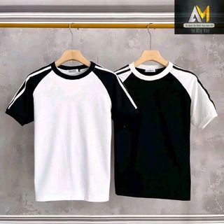《Mua 1 tặng 4》Áo thun Unisex cổ tròn phối vai áo (Mã : HOKO65) - Khách được chọn màu, chọn size