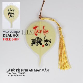 TẶNG BAO LÌ XÌ Combo 2 lá bồ đề THEO TUỔI và Lá bồ đề Vạn Sự Bình An