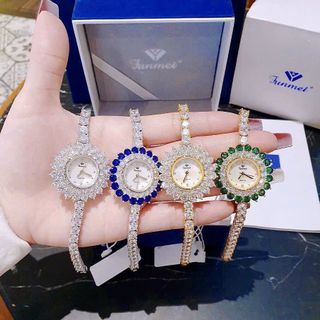 ĐỒNG HỒ NỮ CHÍNH HÃNG MỚI NHẤT FUNMEI F2061 ĐÍNH ĐÁ PHA LÊ ĐI KÈM TEM KÍCH HOẠT ĐIỆN TỬ