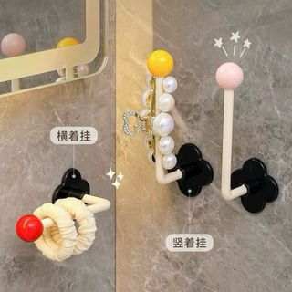 ( Set 3 móc )Móc không khoan, chịu lực mạnh, kẹp tóc phòng tắm, băng đô, móc dính, giá treo dây buộc tóc gắn tường