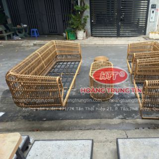 Sofa nhựa giả mây cao cấp ngoài trời