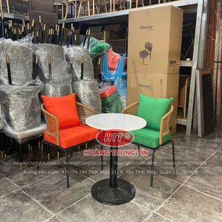 Ghế cafe nhựa giả mây cao cấp