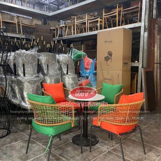 Ghế cafe nhựa giả mây cao cấp