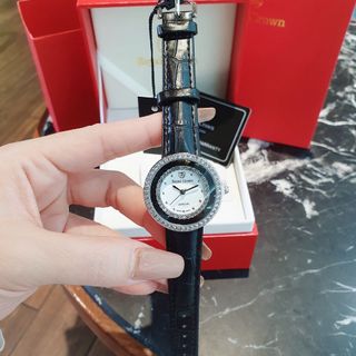 ĐỒNG HỒ NỮ THỜI TRANG ROZAL DÂY DA ĐEN TRÁNG GƯƠNG GIÁ TỐT MÙA HÈ