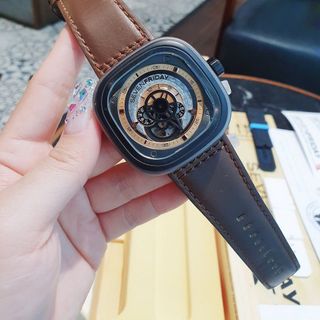 ĐỒNG HỒ NAM THỂ THAO SIÊU CẤP SEVEN PRIDAY MÁY AUTOMATIC NÂU CAM TẶNG KÈM DÂY FULLBOX