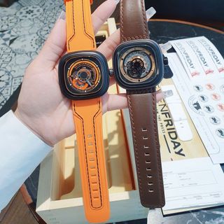 ĐỒNG HỒ NAM THỂ THAO SIÊU CẤP SEVEN PRIDAY MÁY AUTOMATIC NÂU CAM TẶNG KÈM DÂY FULLBOX
