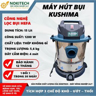 Máy hút bụi đa năng KUSHIMA KH600 - 1200W, motor lõi đồng, hút bụi nước & thổi gió