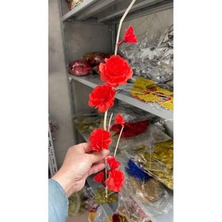 Lẻ 1 Nhánh Đào Râu Dài 45cm , Trang Trí Tết , Trang Trí Oản , Tháp Bánh , Nước Ngọt
