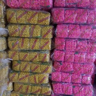 Sỉ 1 gói 36 bông Hoa Mai, Hoa Đào Giả Làm Cây Trang Trí Tết , Tặng Kèm Lá , Nụ