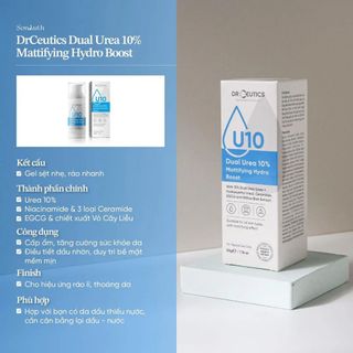 Gel Dưỡng Ẩm Kiềm Dầu Và Phục Hồi Da Dual Urea 10% Mattifying Hydro Boost Drceutics 50g