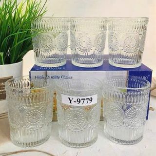 BỘ 6 LY THỦY TINH ĐỒNG TIỀN 300ML Y- 9779