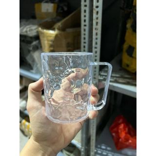 Ly Cốc nhựa Đánh Răng Trong Suốt Kèm Tay Cầm Để Bàn Chải Họa Tiết Vân pha lê - Cốc đánh răng vân pha lê giá sỉ