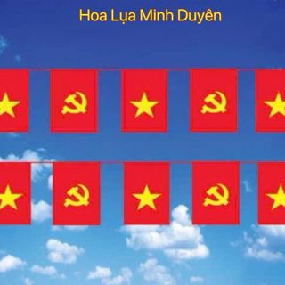 10m Cờ Dây Sao Đảng Xen Kẽ , In 1 Mặt , 2 Mặt , Chịu Nắng Mưa
