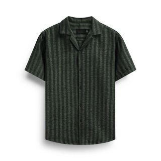 Áo sơ mi nam họa tiết Kelly TUTO5 Menswear SMD04 - sơ mi ngắn tay cổ vest vải đũi thô hàn thoáng mát, form thoải mái