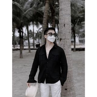 Áo sơ mi nam TUTO5 Menswear SMD03 - sơ mi dài tay phối túi ngực chất đũi Linen thoáng mát, phong cách Hàn Quốc trẻ trung