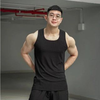 Áo thun tanktop nam TUTO5 Menswear AT08 - áo phông ba lỗ cổ vuông basic cotton gân cao cấp mát mẻ, trẻ trung, nam tính