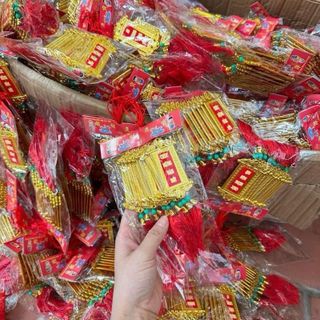 COMBO 10 dây liễng nhung in chữ 2 mặt trang trí tết, treo trang trí quất đào mai tết