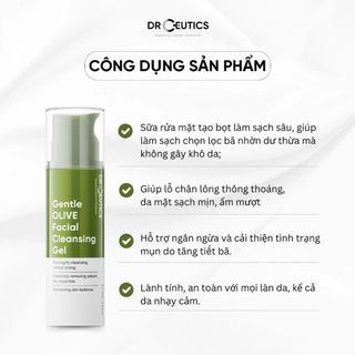 Gel Rửa Mặt Tạo Bọt Gentle OLIVE Facial Cleansing Gel Drceutics – Dịu Nhẹ, Dành Cho Mọi Loại Da 250g