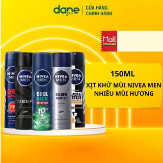 Xịt khử mùi Cho Nam NIVEA MEN 150ml - khử mùi, ngăn tiết mồ hôi, khô thoáng đến 72h