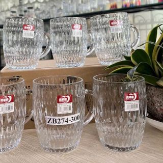 BỘ 6 LY THỦY TINH CÓ QUAI ZB274- 300