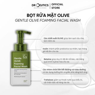 Sữa Rửa Mặt Dạng Bọt Cho Da Nhạy Cảm Drceutics Gentle Olive Foaming Facial Wash 420g