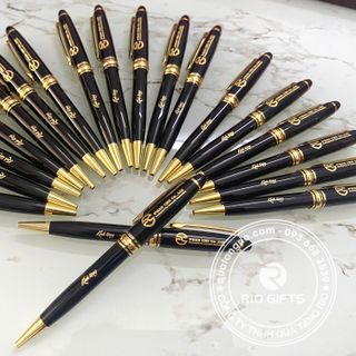 Bút Kim Loại  BKR – Bút Kim Loại Xoay Khoen Vàng khắc logo