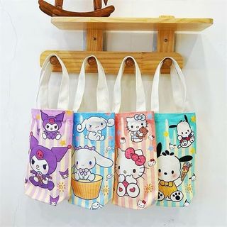 Túi vải đựng ly họa tiết hoạt hình cute