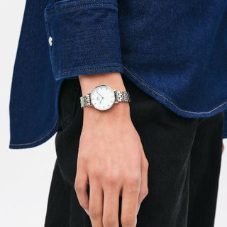 ĐỒNG HỒ NỮ CAO CẤP DANIEL W PETITE ROMAN NUMERALS DÂY THÉP MẶT TRÒN