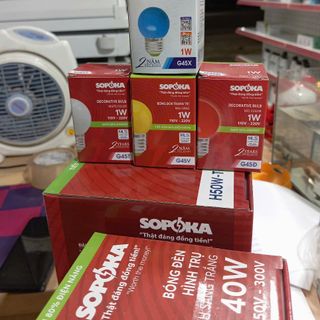 BÓNG ĐÈN CHÁI TRANH SOPOKA ĐỦ MÀU 1W