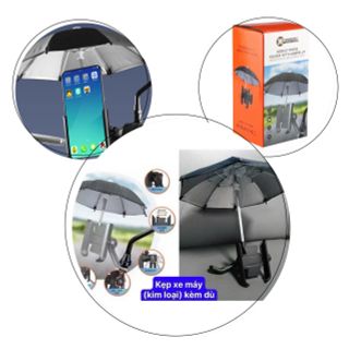 KẸP ĐIỆN THOẠI TRÊN XE MÁY KÈM DÙ M302 KIM LOẠI (CHÂN GƯƠNG) (KẸP + DÙ)