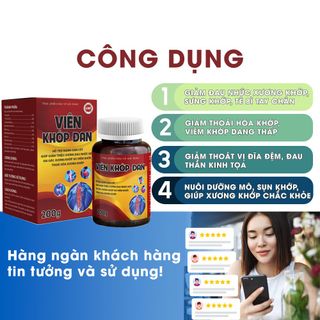 Viên Khớp Đan, hỗ trợ giảm triệu chứng thoái hoá xương khớp, đau mỏi vai gáy, hộp 200g