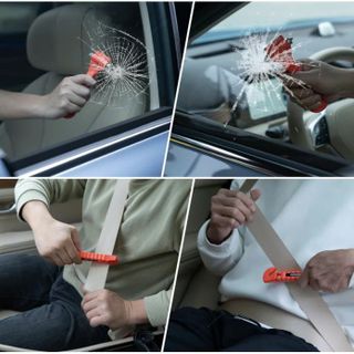 Búa Thoát Hiểm Ô Tô bằng ABS đầu búa thép carbon cứng cáp màu đỏ kèm chân đế