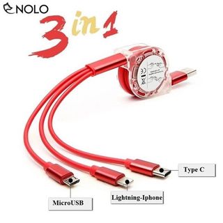 Cáp Sạc Nhanh Rút Gọn Đa Năng 3 Trong 1 (Thùng 250 Cái)