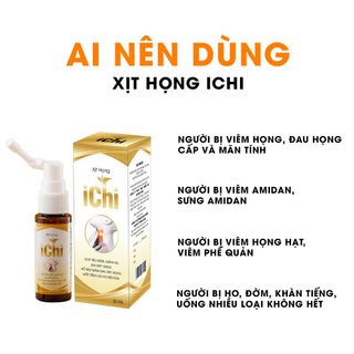 Xịt Họng ICHI - Giảm Ho, Tiêu Đờm, Khàn Tiếng, Đau Họng, Viêm Họng, lọ 30ml
