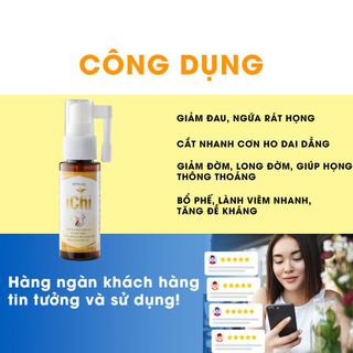 Xịt Họng ICHI - Giảm Ho, Tiêu Đờm, Khàn Tiếng, Đau Họng, Viêm Họng, lọ 30ml